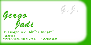 gergo jadi business card